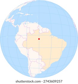 Location Map of Eduardo Gomes Int. Airport (Manaus, Amazonas, Brazil). IATA-code: MAO. No labels at all.