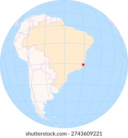 Location Map of Eurico De Aguiar Salles Airport (Vitoria, Espirito Santo, Brazil). IATA-code: VIX. No labels at all.