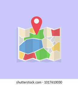 Location map flat design vector icon