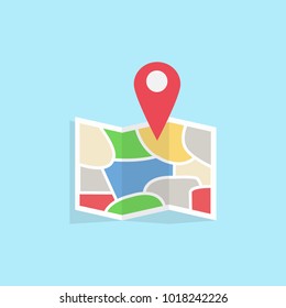 Location map flat design vector icon