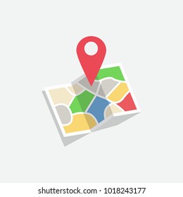 Location map flat design vector icon