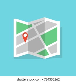 Location map flat design vector icon. Vector illustration.