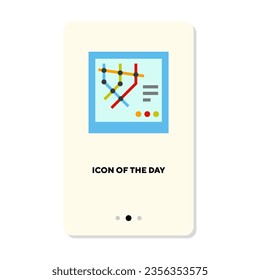 Icono plano del mapa de ubicación. Plan de la ciudad, dirección, ruta aislada señal. Navegación, guía, concepto de carreteras. Elementos de símbolo de ilustración de vector para diseño web