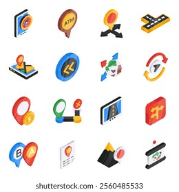 Location and map flat icons is an invaluable offer for designers. The set comes up with scalable and modifiable flat icons. Also, this pick is available for download with the attached graphic resource