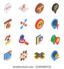 Location and map flat icons is an invaluable offer for designers. The set comes up with scalable and modifiable flat icons. Also, this pick is available for download with the attached graphic resource