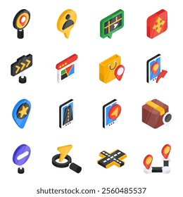 Location and map flat icons is an invaluable offer for designers. The set comes up with scalable and modifiable flat icons. Also, this pick is available for download with the attached graphic resource