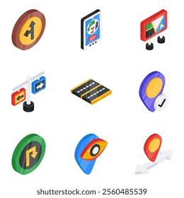 Location and map flat icons is an invaluable offer for designers. The set comes up with scalable and modifiable flat icons. Also, this pick is available for download with the attached graphic resource