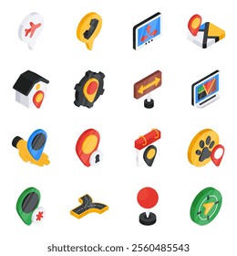 Location and map flat icons is an invaluable offer for designers. The set comes up with scalable and modifiable flat icons. Also, this pick is available for download with the attached graphic resource