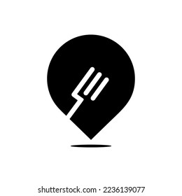 location map, fork logo vector design