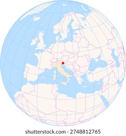 Location Map of Friuli Venezia Giulia Airport (Ronchi De Legionari, Gorizia, Italy). IATA-code: TRS. No labels at all.