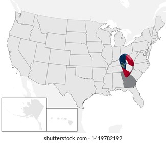 Georgia On Map Of Us Location Map Georgia On Map Usa: Vector De Stock (Libre De Regalías)  1419782192 | Shutterstock