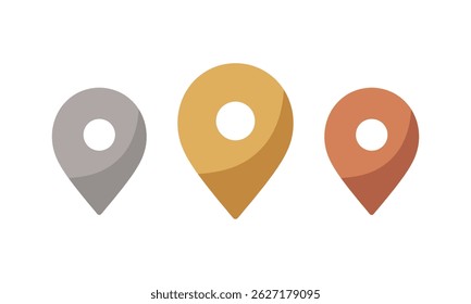Location map gold, silver and bronze pin icons