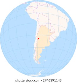 Location Map of Governor Francisco Gabrielli Int. Airport (Mendoza, Mendoza, Argentina). IATA-code: MDZ. No labels at all.