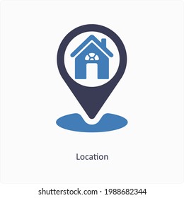 Location Map and Gps Icon Concept