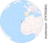 Location Map of Gran Canaria Airport (Gran Canaria, Las Palmas, Spain). IATA-code: LPA. No labels at all.