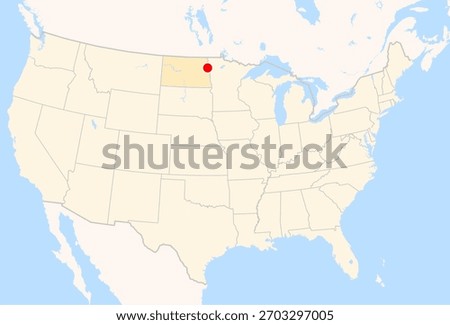 Location Map of Grand Forks Int. Airport (Grand Forks, North Dakota, USA). IATA-code: GFK. No labels at all.