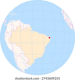Location Map of Greater Natal Int. Airport (Natal, Rio Grande Do Norte, Brazil). IATA-code: NAT. No labels at all.