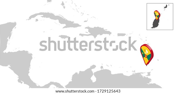 Location Map Grenada On Map Central Stock Vector Royalty Free Location Map Grenada On Central 600w 1729125643