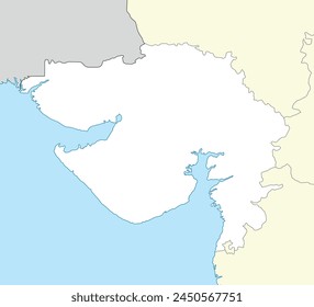 Location map of Gujarat is a state of India with neighbour state and country