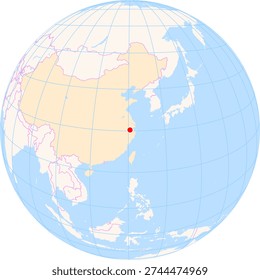 Location Map of Hangzhou Xiaoshan Int. Airport (Hangzhou, Zhejiang, China). IATA-code: HGH. No labels at all.