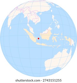 Location Map of H.A.S. Hanandjoeddin Int. Airport (Tanjung Pandan, Bangka-Belitung, Indonesia). IATA-code: TJQ. No labels at all.