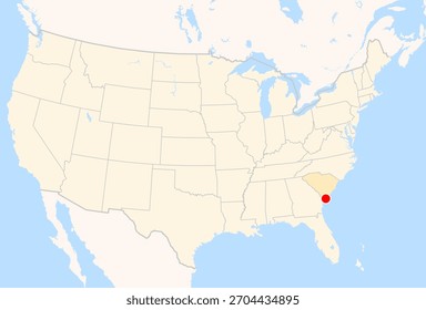 Location Map of Hilton Head Airport (Hilton Head Island, South Carolina, USA). IATA-code: HHH. No labels at all.
