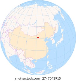 Location Map of Hohhot Baita Int. Airport (Hohhot, Inner Mongol, China). IATA-code: HET. No labels at all.