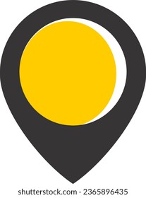 Icono de mapa de ubicación negro y amarillo 