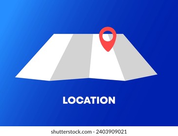 Icono de mapa de ubicación. Plano, color, icono de punto de mapa de ubicación, punto de mapa de ubicación. Ilustración del vector