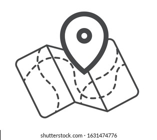 Location / Map icon in flat style. Location / Map travel symbol for web design, logo, app, UI Vector EPS 10.