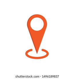 Location map icon, gps pointer mark. Locate orange symbol.