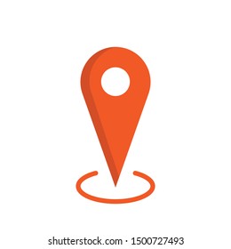 Location map icon, gps pointer mark. Locate orange symbol.