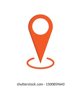 Location map icon, gps pointer mark. Locate orange symbol.