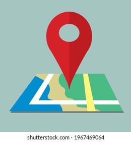 Location map icon, GPS pointer mark. Vector illustration.