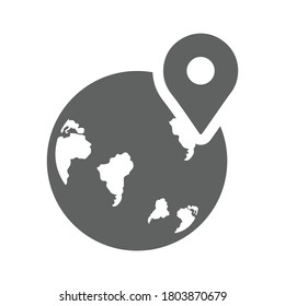 Location, map icon. Gray vector on isolated white background for multipurpose use