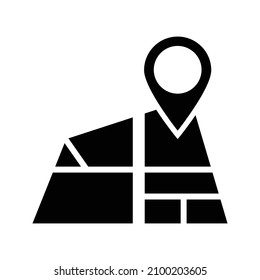 Location map icon isolated on white background. Simple style.