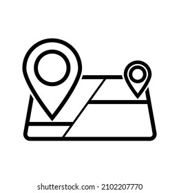 Location map icon isolated on white background. Simple style.
