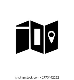 Location Map icon or logo isolated sign symbol vector illustration - high quality black style vector icons
