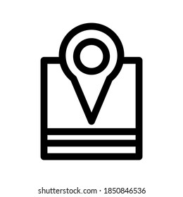 Icono de mapa de ubicación o logotipo símbolo de signo aislado ilustración vectorial - iconos vectoriales de estilo negro de alta calidad
