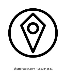 Icono de mapa de ubicación o logotipo símbolo de signo aislado ilustración vectorial - iconos vectoriales de estilo negro de alta calidad
