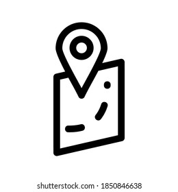Icono de mapa de ubicación o logotipo símbolo de signo aislado ilustración vectorial - iconos vectoriales de estilo negro de alta calidad
