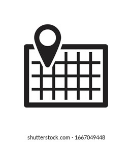 location map icon - pin pointer symbol (vector illustration)