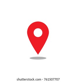 Location map icon, red gps pointer mark