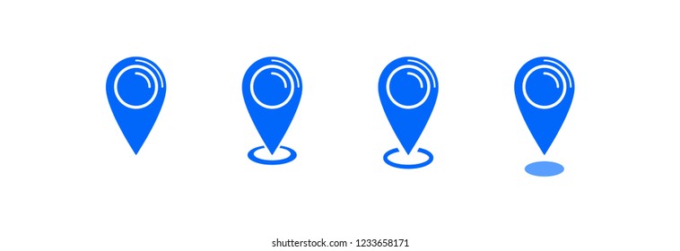 Location map icon set, gps pointer mark vector collection