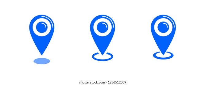 Location map icon set, gps pointer mark vector collection