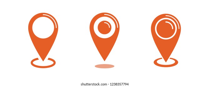 Location map icon set, gps pointer mark vector collection