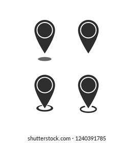 Location map icon set, gps pointer mark vector collection