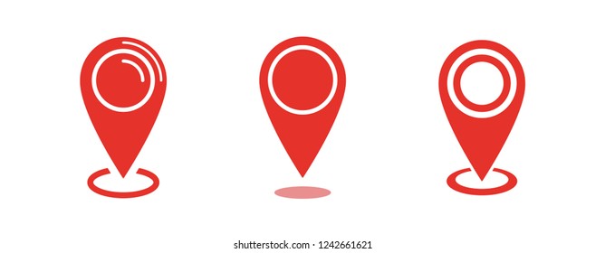 Location map icon set, gps pointer mark vector collection