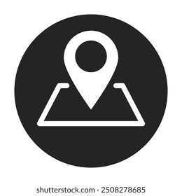 Location Map Icon Stock Vector Illustration Flat Design On a Transparent Background.