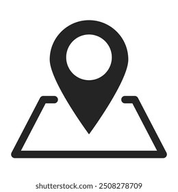 Location Map Icon Stock Vector Illustration Flat Design On a Transparent Background.